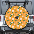 Cute Orange Fruit Pattern Print Tire Cover With Camera Hole