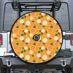Cute Orange Fruit Pattern Print Tire Cover With Camera Hole