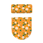 Cute Orange Fruit Pattern Print Toilet Lid And Tank Cover Set