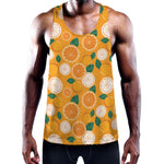 Cute Orange Fruit Pattern Print Training Tank Top