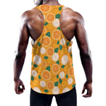 Cute Orange Fruit Pattern Print Training Tank Top
