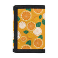 Cute Orange Fruit Pattern Print Trifold Wallet