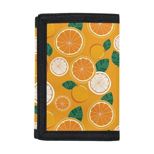 Cute Orange Fruit Pattern Print Trifold Wallet