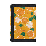 Cute Orange Fruit Pattern Print Trifold Wallet