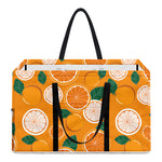 Cute Orange Fruit Pattern Print Utility Tote Bag