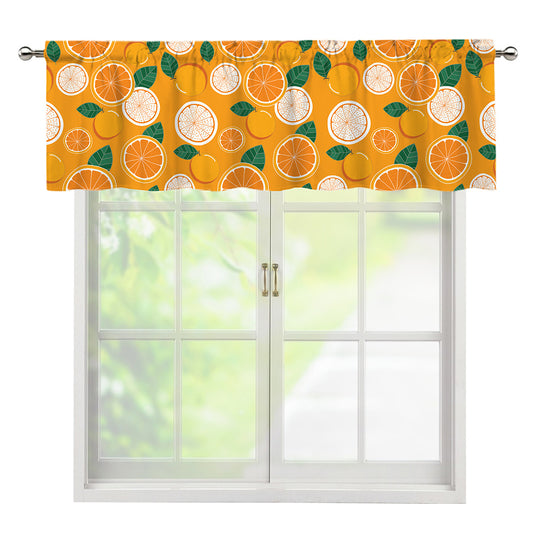 Cute Orange Fruit Pattern Print Window Valance