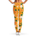 Cute Orange Fruit Pattern Print Women's Leggings