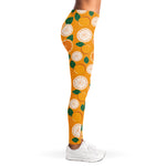 Cute Orange Fruit Pattern Print Women's Leggings