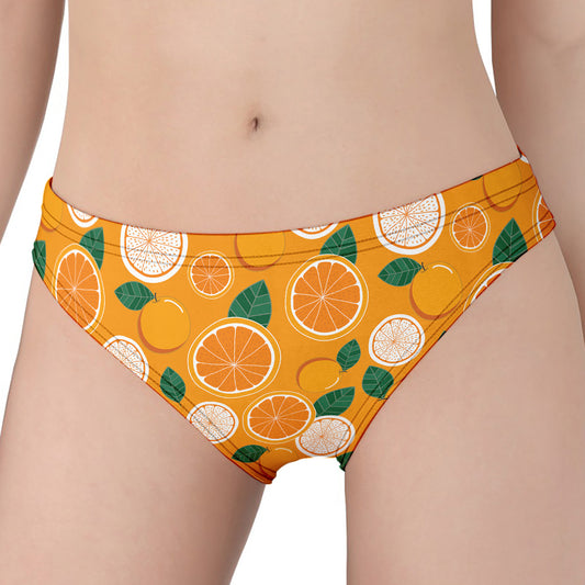 Cute Orange Fruit Pattern Print Women's Panties