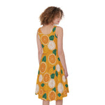 Cute Orange Fruit Pattern Print Women's Sleeveless Dress