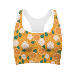 Cute Orange Fruit Pattern Print Women's Sports Bra