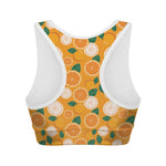 Cute Orange Fruit Pattern Print Women's Sports Bra