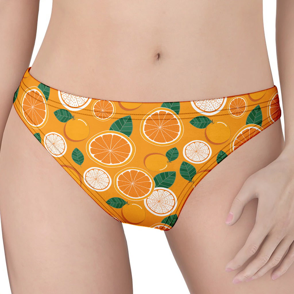 Cute Orange Fruit Pattern Print Women's Thong