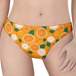 Cute Orange Fruit Pattern Print Women's Thong