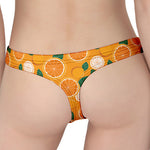 Cute Orange Fruit Pattern Print Women's Thong