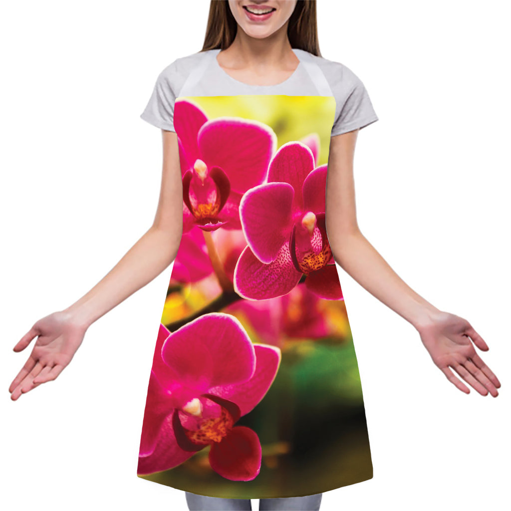 Cute Orchid Print Adjustable Apron