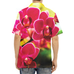 Cute Orchid Print Aloha Shirt