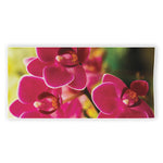 Cute Orchid Print Beach Towel
