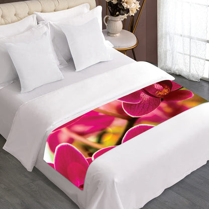 Cute Orchid Print Bed Runner