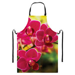 Cute Orchid Print Bib Apron With Pocket