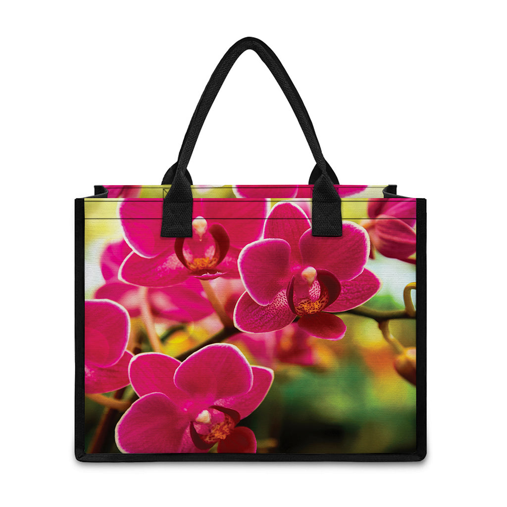 Cute Orchid Print Canvas Tote Bag