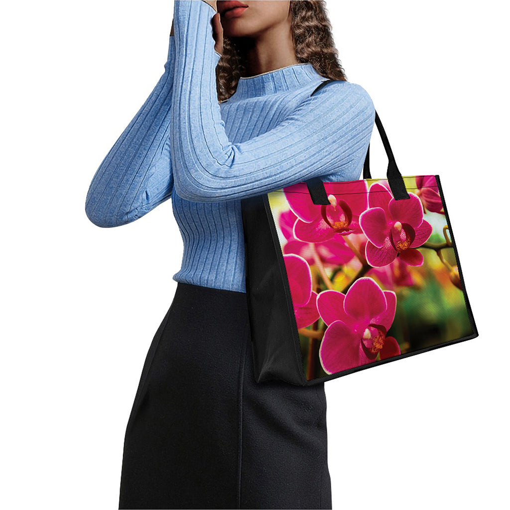 Cute Orchid Print Canvas Tote Bag