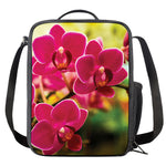 Cute Orchid Print Crossbody Lunch Bag