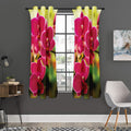 Cute Orchid Print Grommet Curtain Panels