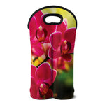 Cute Orchid Print Double Neoprene Wine Tote