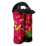 Cute Orchid Print Double Neoprene Wine Tote