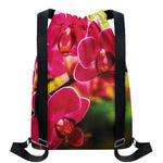 Cute Orchid Print Drawstring Backpack