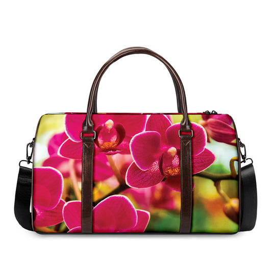 Cute Orchid Print Duffle Bag