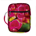Cute Orchid Print Front Pocket Bible Bag