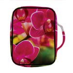Cute Orchid Print Front Pocket Bible Bag