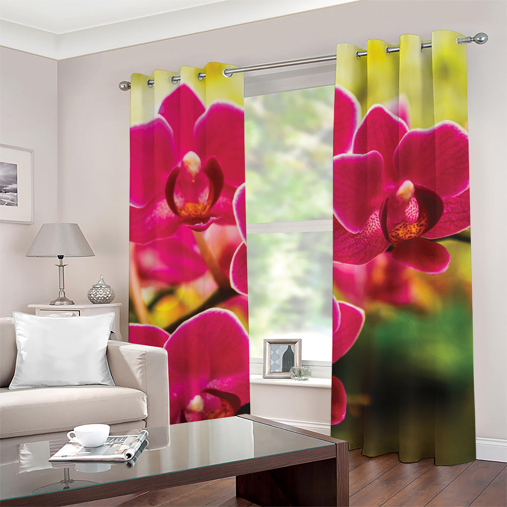 Cute Orchid Print Grommet Curtains