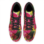 Cute Orchid Print High Top Leather Sneakers