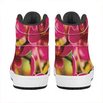 Cute Orchid Print High Top Leather Sneakers