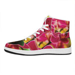 Cute Orchid Print High Top Leather Sneakers
