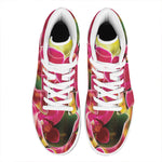 Cute Orchid Print High Top Leather Sneakers