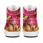 Cute Orchid Print High Top Leather Sneakers