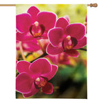 Cute Orchid Print House Flag