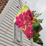 Cute Orchid Print House Flag