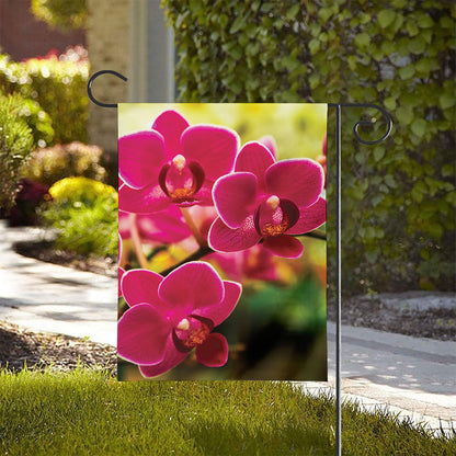 Cute Orchid Print House Flag