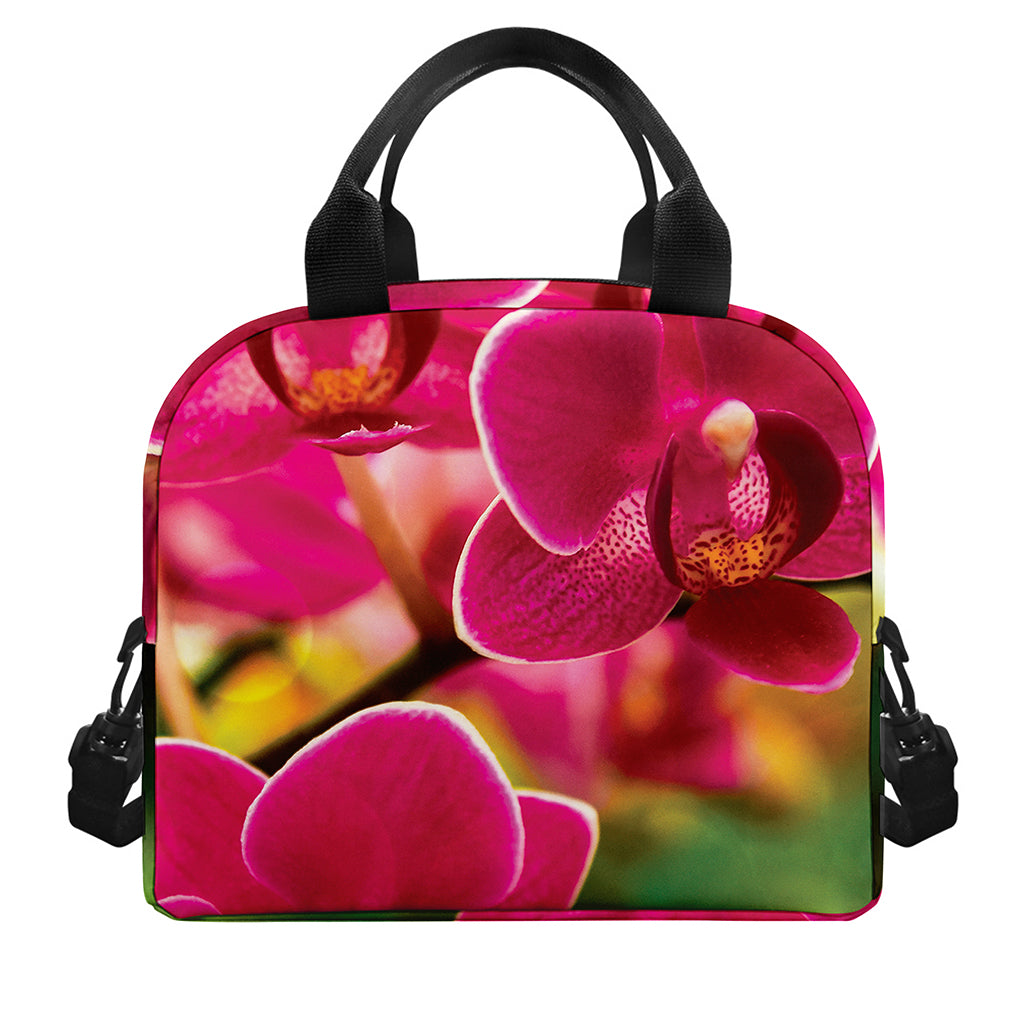 Cute Orchid Print Insulated Lunch Bag