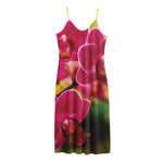 Cute Orchid Print Jersey Midi Cami Dress