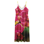 Cute Orchid Print Jersey Midi Cami Dress