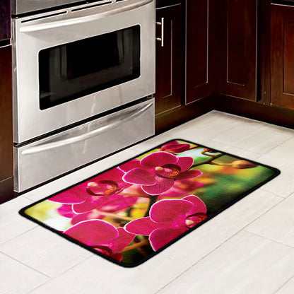 Cute Orchid Print Kitchen Mat