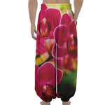 Cute Orchid Print Lantern Pants