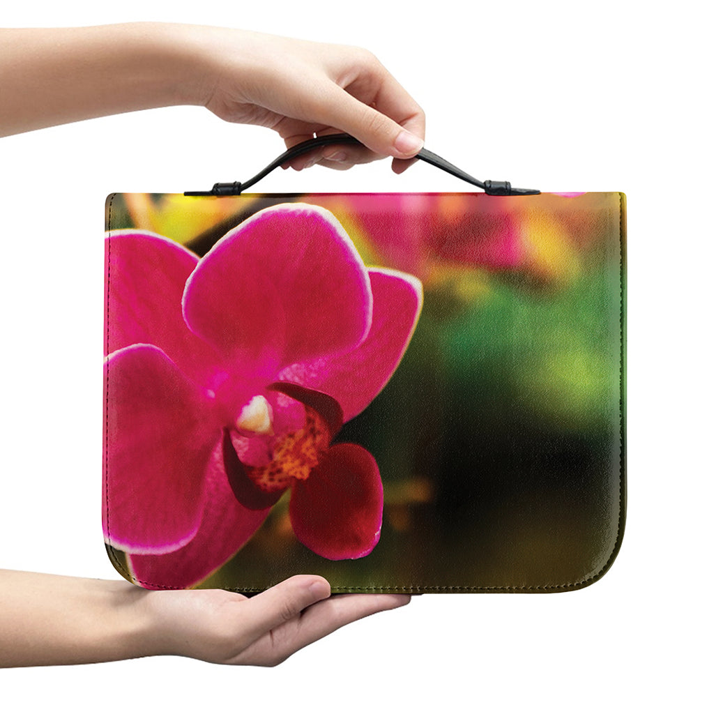 Cute Orchid Print Leather Bible Cover