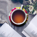 Cute Orchid Print Leather Coaster Set